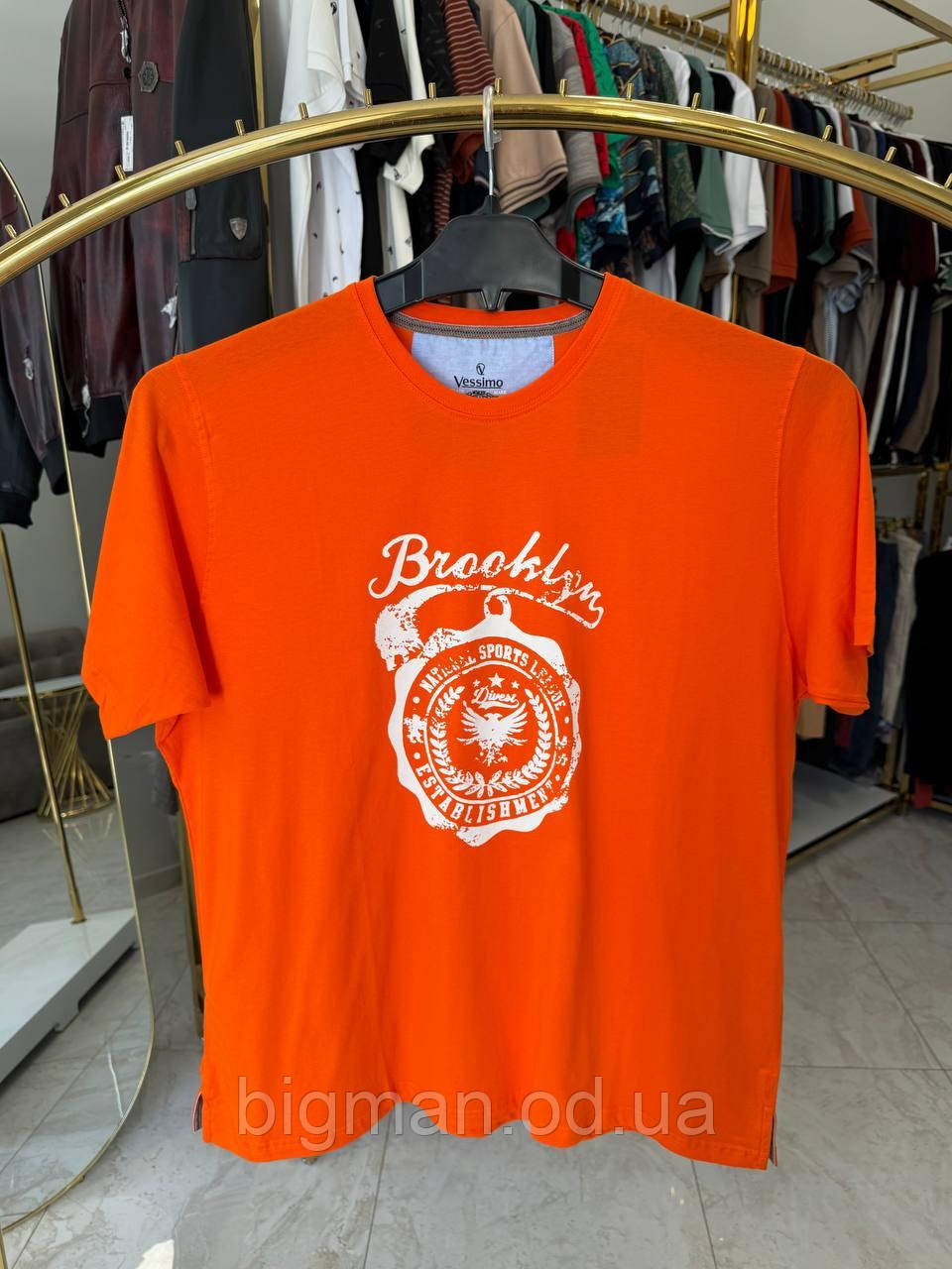Чоловіча футболка BROOKLYN 8529 (батал) 3-7XL помаранчева