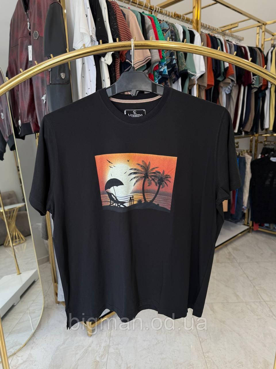 Чоловіча футболка ПАЛЬМА 8185 (батал) 3-7XL чорна