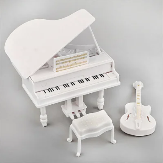 Декор для дому статуетка Рояль в білому кольорі, статуетки музичних інструментів, фото 1
