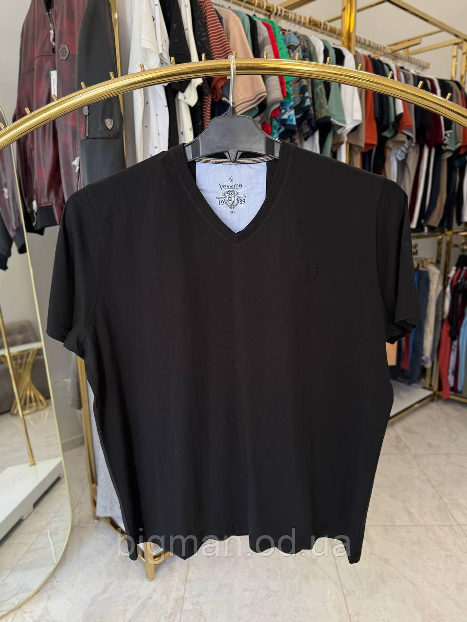 Чоловіча футболка базова МИС 6450 (батал) 3-7XL чорна