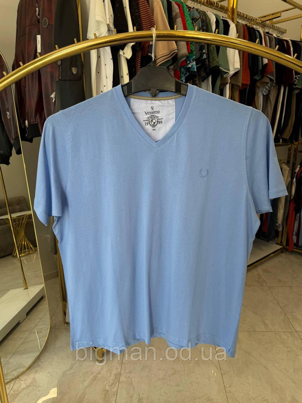 Чоловіча футболка базова МИС 6450 (батал) 3-7XL синя