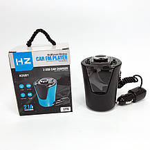 Автомобільний fm-трансмітер модулятор bluetooth 2 USB HZ, фото 3