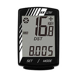 Велокомп`ютер Longus АХ-12W, 12 ф-цій, чорний