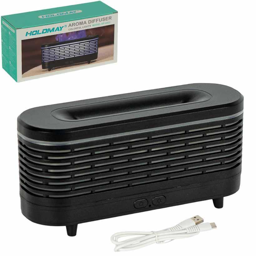 Зволожувач повітря аромадифузор для дому з багатобарвним LED підсвічуванням, ємність 120 мл, чорний