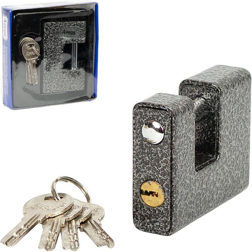 Замок навісний 80 мм антивандальний гаражний - амбарний для захисту гаражів, складів, контейнерів, воріт, фото 1