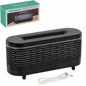 Зволожувач повітря аромадифузор для дому з багатобарвним LED підсвічуванням, ємність 120 мл, чорний