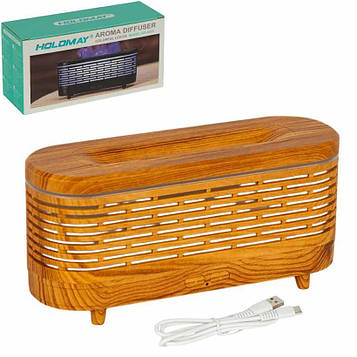 Зволожувач повітря аромадифузор для дому з багатобарвним LED підсвічуванням, ємність 120 мл, дизайн під дерево