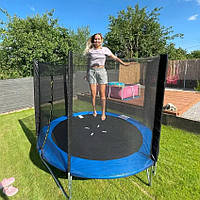 Батут посилений FunHit 183 см захисна сітка, 6 футів для дітей