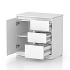 Стіл - комод трансформер розсувний на 3 шухляди та 2 полиці колір білий, фото 3