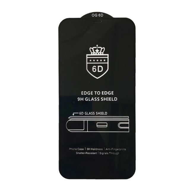 Захисне скло 6D Premium Black Edition Anti-static для iPhone 13 Pro Max чорне, фото 1