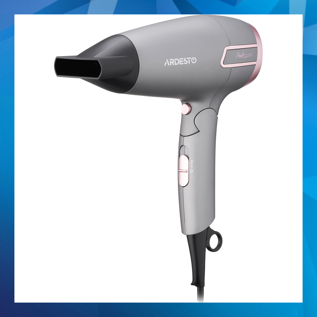 Фен Ardesto Pink Touch, 2000Вт, 2 швидкості, 2 темп.режими, складана ручка+рожевий (HD-R350PT), фото 1
