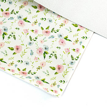 Екошкіра Шкірозамінник з принтом Квіти 22*30см МSH024