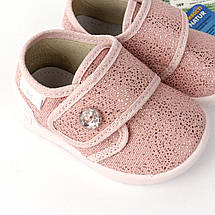 Рожеві текстильні капці для дівчинки на липучці Bella тм Waldi, фото 2