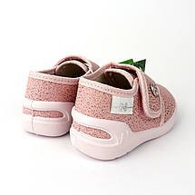 Рожеві текстильні капці для дівчинки на липучці Bella тм Waldi, фото 3