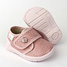 Рожеві текстильні капці для дівчинки на липучці Bella тм Waldi, фото 4