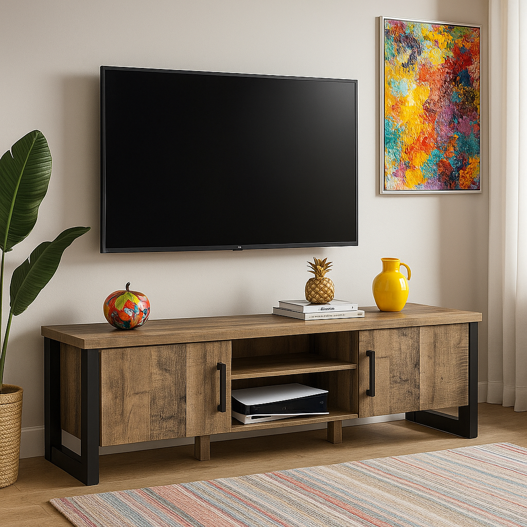 Сучасна довга лофт тумба під телевізор на ніжках у вітальню зал Емілі Мебель Сервіс 166 см