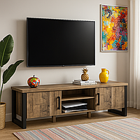 Сучасна довга лофт тумба під телевізор на ніжках у вітальню зал Емілі Мебель Сервіс 166 см
