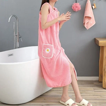 Рушник халат жіночий флісовий рожевий