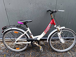 Велосипед Pegasus 24" рама сталь, 1 передача, білий з червоним б/у