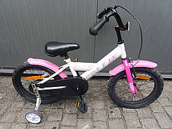 Велосипед дитячий Sally 16" білий з рожевим б/у