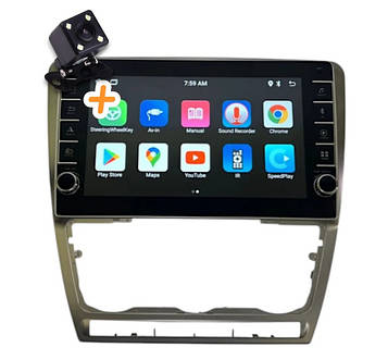 Магнітола для Skoda Octavia A5 2007-2014 Android 4/64 ГБ з кнопками |  8-ядер, CarPlay, Bluetooth, камера