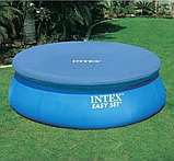 💙Тент Intex 28022 для круглих наливних басейнів діаметром 366см, 30см запас обсягу, що фіксує шнур, Синій, фото 2