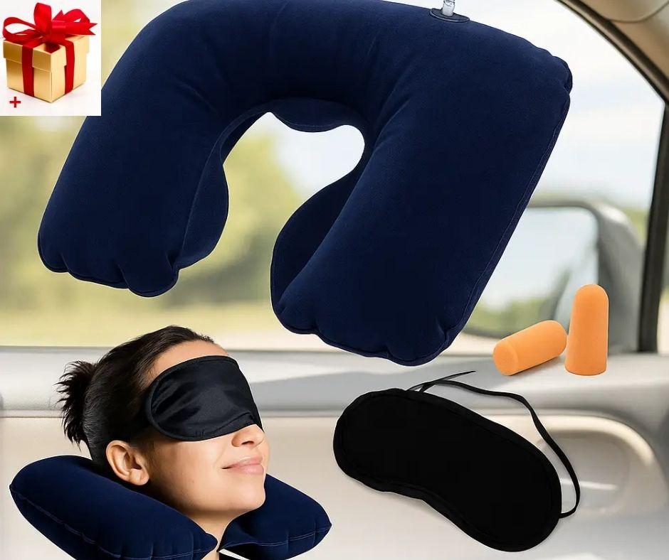 Набір для подорожей 3 в 1 Travel Selection Дорожній набір для сну 3 в 1 маска подушка беруші, фото 1