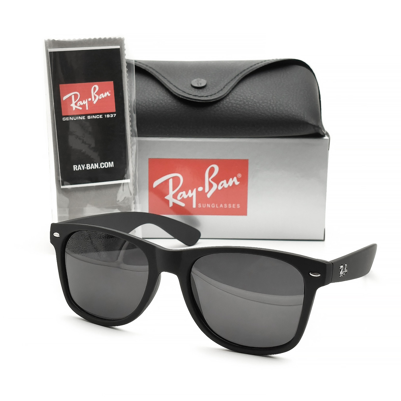 Сонцезахисні окуляри Ray Ban Wayfarer polarized чорні, фото 1