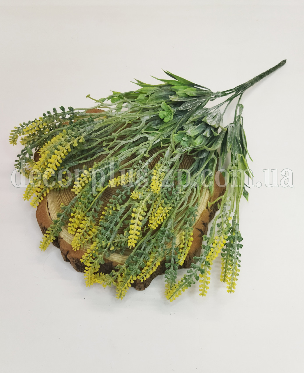 Букет лавандину з напиленням (7 гілок), 38см, жовтий, фото 1