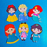 Набір для творчості для дівчинки «Принцеси Дісней» 2D картонна аплікація, одягни та зроби ляльку сам