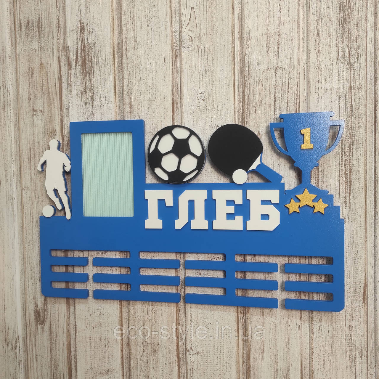 Медальниця для пінг-понгу та футболу. Тримач для медалей. Холдер для медалей. Медальниця настільний теніс, фото 1