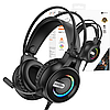Навушники накладні для комп'ютера повнорозмірні ігрова гарнітура з мікрофоном підсвічуванням чорні Borofone, фото 8