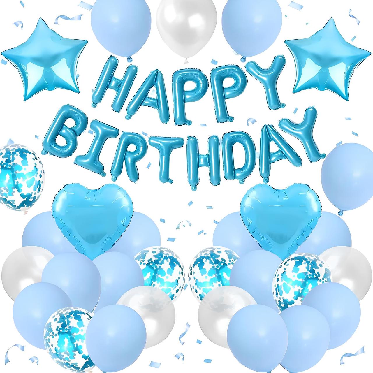 Набір із кульок Happy Birthday | Ніжно-блакитний