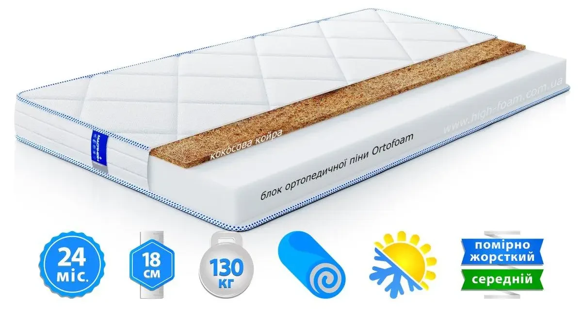 Матрац Highfoam Obeliks Elios 160x200 см (Обелікс Еліос) скрутка