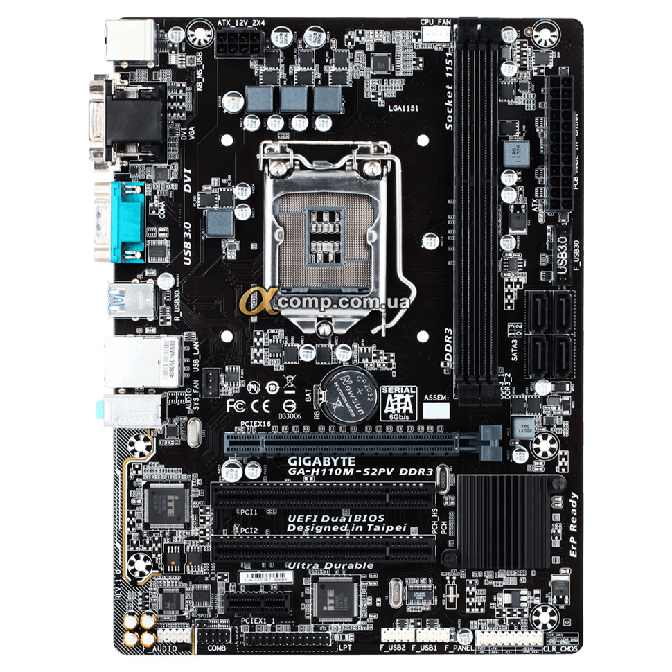 Материнська плата Gigabyte GA-H110M-S2PV (1151 • H110 • 2×DDR4) БВ