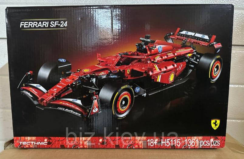 Конструктор Ferrari SF-24 Technic з 1361 деталей, спортивний автомобіль, маштаб 1:8 сумісний з Lego, фото 1