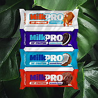 Sporter Milk Pro Bar 60 g блок 24 шт МІКС СМАКІВ, протеїнові баточики
