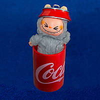 Labubu сірий у банці Coca-Cola | Фігурка Pop Mart The Monsters, лабубу міні-аксесуар у стилі кавай
