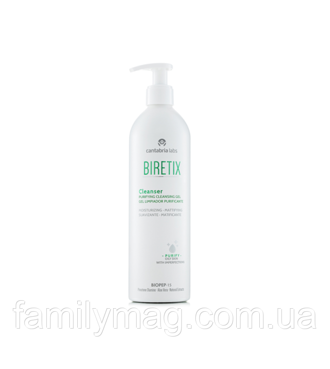 Очищуючий гель для шкіри з акне Cleanser Purifying Cleansing Gel Biretix Cantabria labs 400 мл