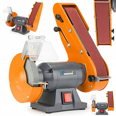 Стрічкова шліфувальна машина Ondragon 2650 Вт 2в1, диск 150 мм / Точильний верстат шліфувальний 2950 об/хв