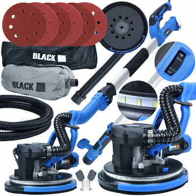 Шліфувальна машинка жираф для стін і стель (750 Вт, круг 225 мм) / Шиліфмашина для штукатурки BLACK