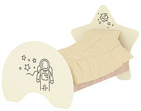 Односпальне ліжко дитяче для хлопчика Таємниче всесвіт із фотодруком, без матраца Нікан
