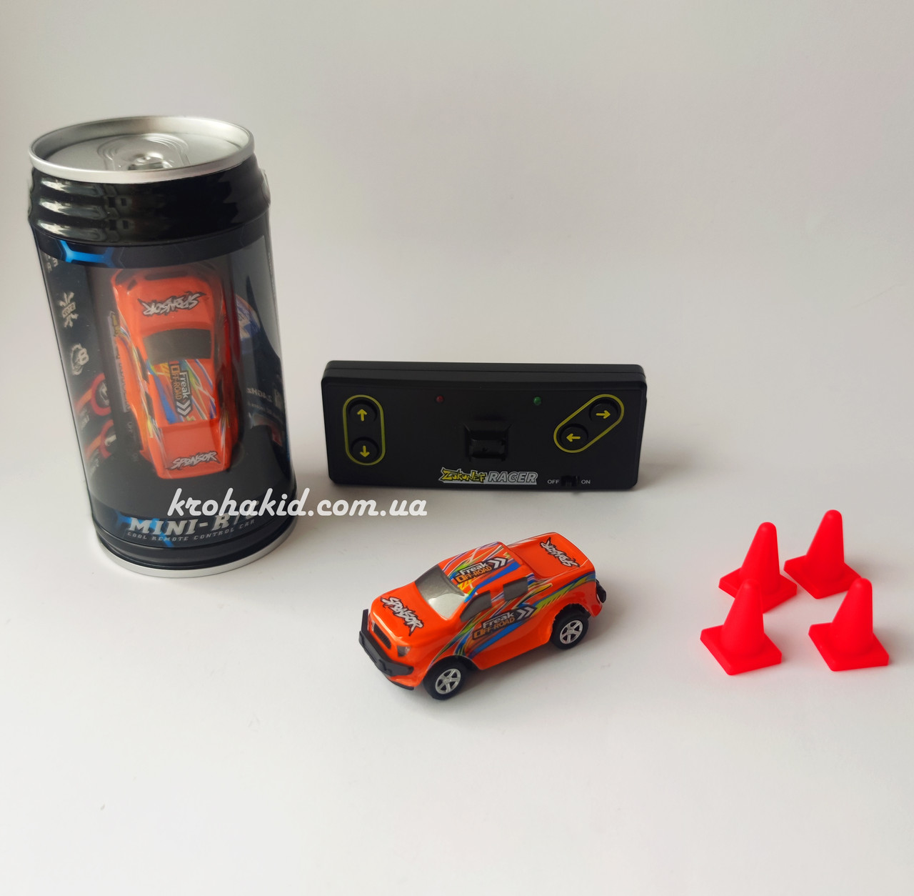 Міні-машинка на пульті управління — Розмір 7 см з акумулятором і фарами, що світяться Настільна машинка