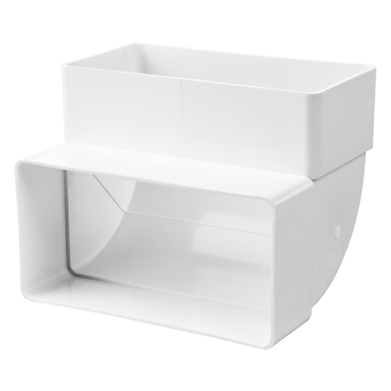 Коліно вертикальне 90° для плоских каналів (вертикально) Вентс 9292(90/220)мм, фото 1