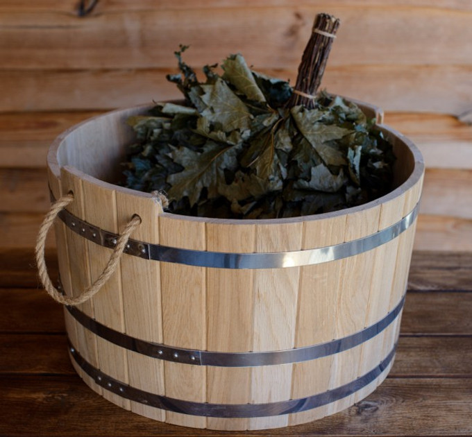 Шайка для лазні 25 літрів з ясена, фото 1