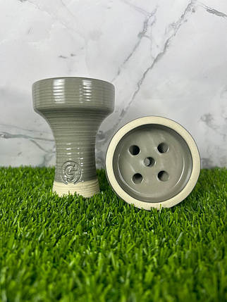 Чаша для кальяну GrynBowls Killer Glaze Gray (фаянс, сірий матовий, Classic/Killa), фото 1