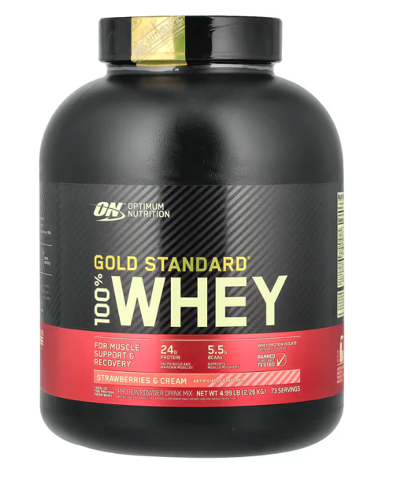 Протеїн 100% Whey Gold Standard Optimum Nutrition 2.26 кг Полуниця - Крем, фото 1