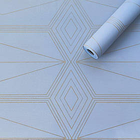 Самоклеюча плівка 0,45х10м х 0,07мм Блакитна із золотом SW-00001218