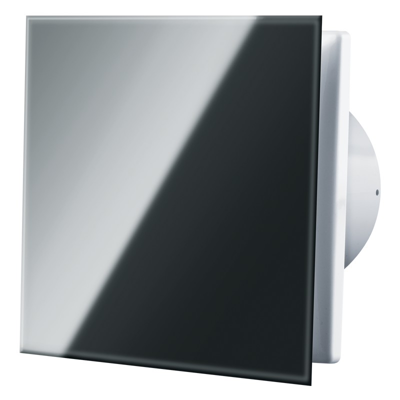 Побутовий витяжний вентилятор Вентс 100 Солід Глас Т Чорний, фото 1