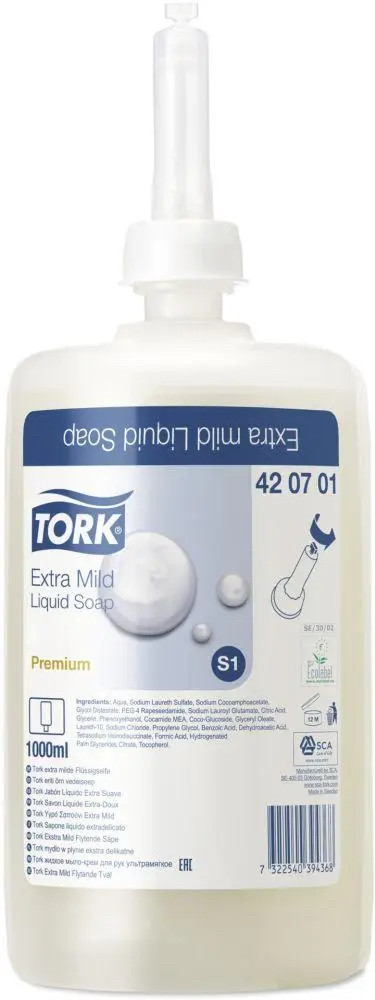 Рідке мило TORK Premium S1 ультра-м'яке без запаху 1 л, фото 1